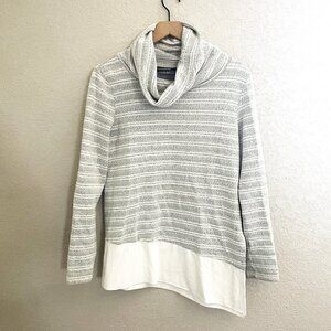 209 Wst Striped Cowl Neck Knit Tunic Top Small